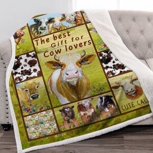 Cow Lover Soft Cozy Plush Lightweight Sherpa Throw 50"x60"
